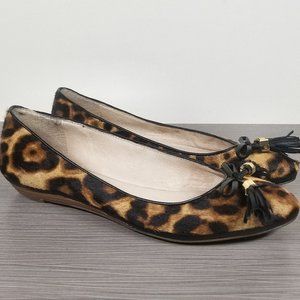Louise et Cie Aradella Pointy Toe Bow Flat, Leopard Print, Womens Size 6 B / 36